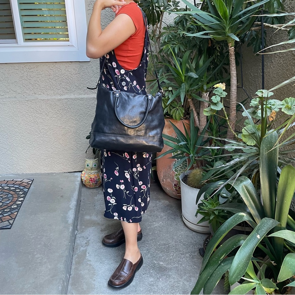 Vintage black/silver Coach large leather bag - Picture 15 of 15